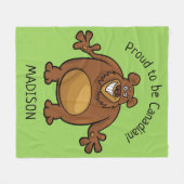 ベアおもしろいカスタム文字とカラーフリースブランケット フリースブランケット (正面(横))