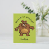 ベアおもしろいカスタム文字とカラーポストカード ポストカード (スタンド正面)