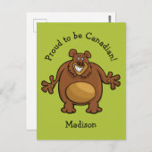 ベアおもしろいカスタム文字とカラーポストカード ポストカード (正面/裏面)