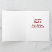 ベアおもしろいジャイアント誕生日カードベアープンカスタム カード (内部)