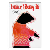 ベアおもしろいセーター編み物クロシェのクリスマスカード (正面)