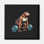 ベアおもしろいリフティングウェイトボディビルトレーニングGy マグネット (正面)