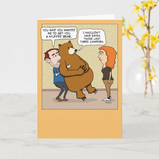 ベアおもしろい詰まったサプライズ誕生日 カード (黄色い花)