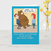 ベアおもしろい詰まった誕生日カード カード (黄色い花)