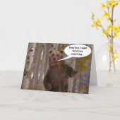 ベアおもしろい誕生日カード カード (黄色い花)