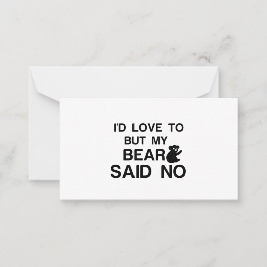 ベアはノーと言った ノートカード (正面)