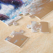 ベアよくはしゃぐキューズインスノーパステルチョークスケッチ ジグソーパズル (側面)