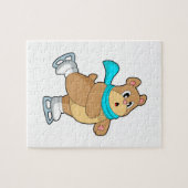 ベアアイススケートで滑るアイススケート ジグソーパズル (横)