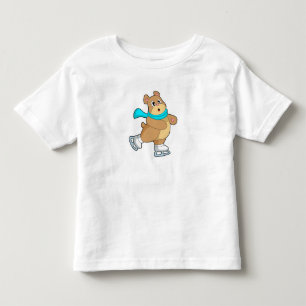 ベアアイススケートで滑るアイススケート トドラーTシャツ