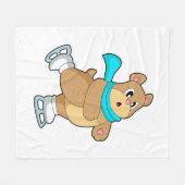 ベアアイススケートで滑るアイススケート フリースブランケット (正面(横))