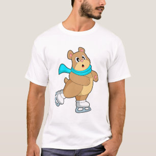 ベアアイススケートで滑るアイススケート Tシャツ
