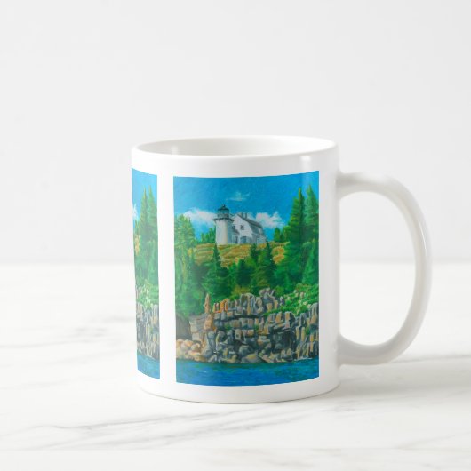 ベアアイランド灯台の絵画 コーヒーマグカップ (右)