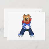 ベアアットアイススケートで滑るとアイススケート ポストカード (正面/裏面)