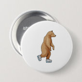 ベアアットアイススケートで滑るとアイススケート 缶バッジ (正面&裏面)