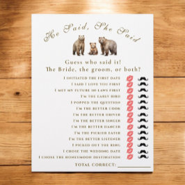 ベアアドベンチャーの山々と彼は言った チラシ