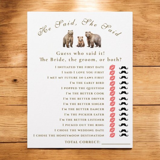 ベアアドベンチャーの山々と彼は言った チラシ