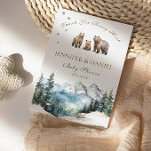 ベアアドベンチャースノーウィーマウンテンズベビーシャワー サンキューカード