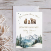 ベアアドベンチャースノーウィーマウンテンズベビーシャワー サンキューカード