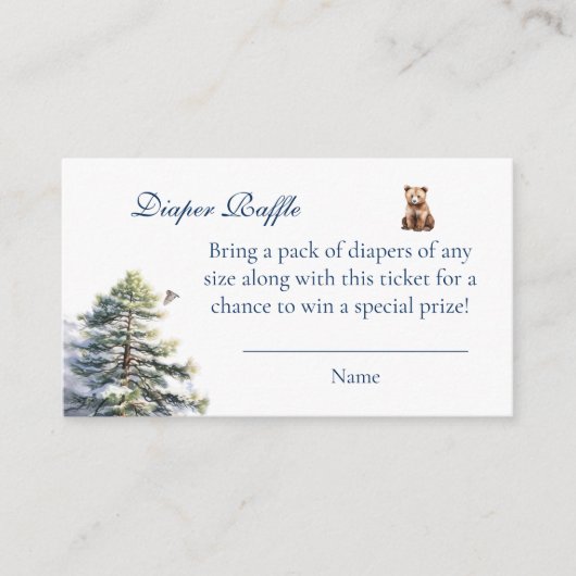 ベアアドベンチャースノーマウンテンバーリーオムツラッフル エンクロージャーカード (正面)