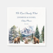 ベアアドベンチャースノーマウンテンバーリーベビーシャワー スタンダードカクテルナプキン (正面)