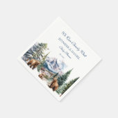 ベアアドベンチャースノーマウンテンバーリーベビーシャワー スタンダードカクテルナプキン (角)