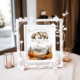 ベアアドベンチャー秋マウンテンオムツベビーシャワー ポスター