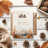 ベアアドベンチャー秋マウンテンズニュートラルベビーシャワー サンキューカード