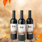 ベアアドベンチャー秋マウンテンズニュートラルベビーシャワー ワインラベル