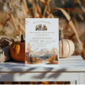 ベアアドベンチャー秋マウンテンズニュートラルベビーシャワー 招待状