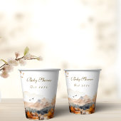 ベアアドベンチャー秋マウンテンズニュートラルベビーシャワー 紙コップ