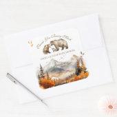 ベアアドベンチャー秋マウンテンニュートラルベビーシャワー スクエアシール (封筒)