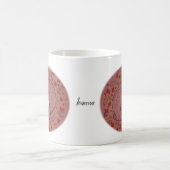 ベアアンドバニーカップルコージーアットホーム名前をカスタムする コーヒーマグカップ (中央)