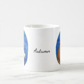 ベアアンドバニーハギングアニバーサリー名前をカスタムする コーヒーマグカップ (中央)