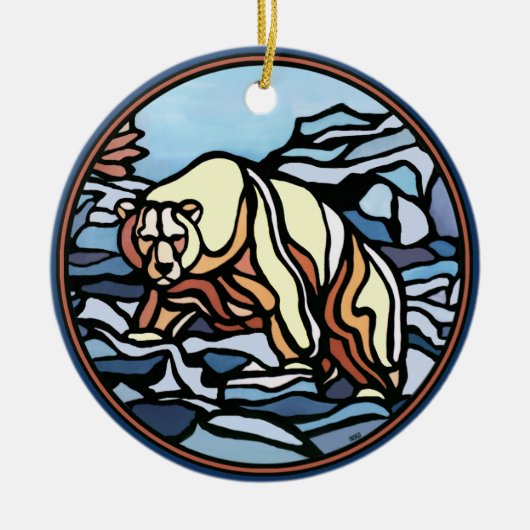 ベアアートオーナメントパーソナライズされたベア装飾 セラミックオーナメント (正面)