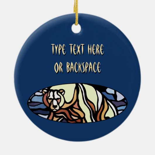 ベアアートオーナメントパーソナライズされたベア装飾 セラミックオーナメント (裏面)