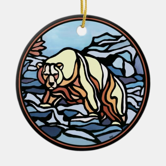 ベアアートオーナメントパーソナライズされたベア装飾 セラミックオーナメント (正面)