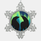 ベアアートオーナメントホリデイベアーデコレーション スノーフレークピューターオーナメント (正面)