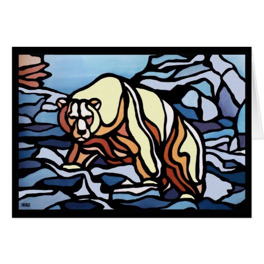 ベアアートカードパーソナライズされたポーラベアカード (正面横)