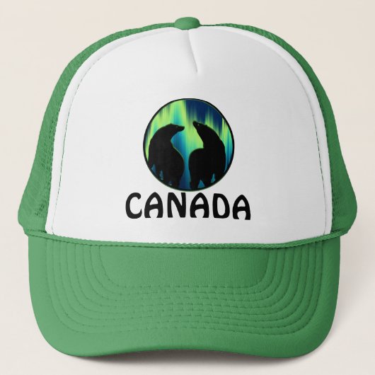 ベアアートキャプスオーロラ先住民アートベアハッツキャップ キャップ (正面)