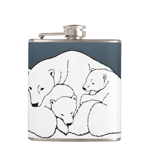 ベアアートフラスコカスタムーPolar Bear Drinkフラスコ フラスク (正面)