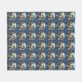 ベアアートブランケット先住民アートベアブランケット フリースブランケット (正面(横))