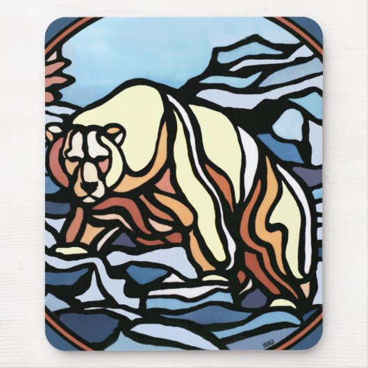 ベアアートマウスパッドスタイリッシュ野生生物マウスパッドギフト マウスパッド (正面)