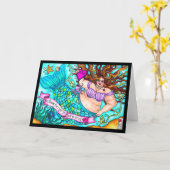 ベアアームズファットマーメイドグリーティングカード カード (黄色い花)