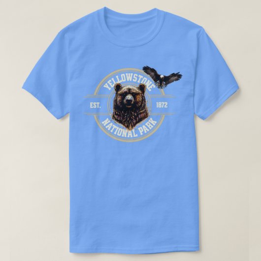 ベアイエローストーンナショナルパークイーグル Tシャツ (デザイン正面)
