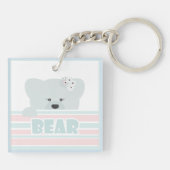 ベアイラストレーションキッズチルドレンプリント キーホルダー (裏面)