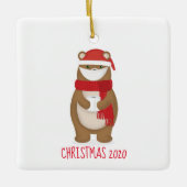 ベアイン顔マス2020年クリスマス セラミックオーナメント (正面)