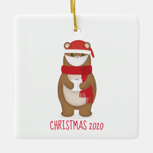 ベアイン顔マス2020年クリスマス セラミックオーナメント (正面)