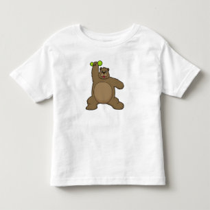 ベアウィズダンベルアットヨガフィットネス トドラーTシャツ