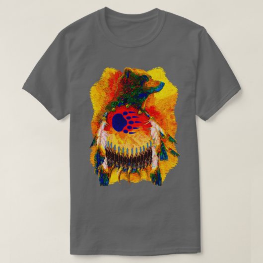 ベアウォリアー先住民アメリカンT Tシャツ (デザイン正面)