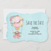 ベアウォーター付き可愛い風船誕生日 セーブザデート (正面)